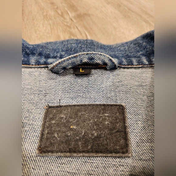 Vintage Lee Denim Jacket Blue Jean Trucker Mens Size Large - Picture 8 of 11